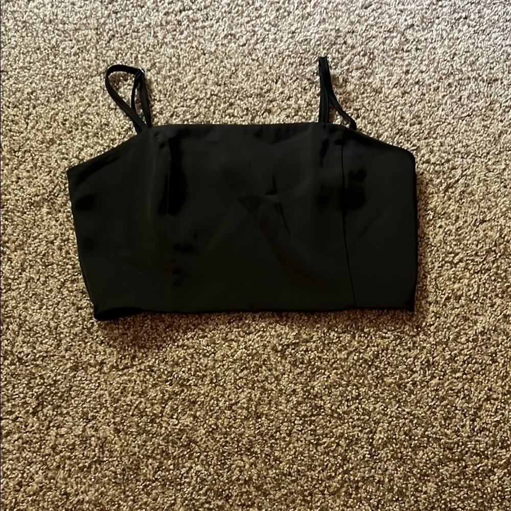 Forever 21 Black Fitted Crop Camisole